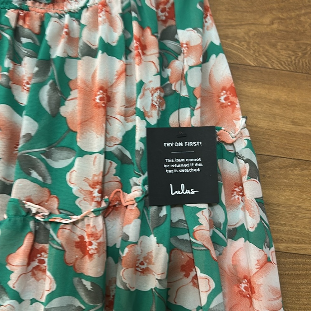 Lulus Chic Floral Ruffle Maxi Dress - NWT - XL - Picture 4 of 4